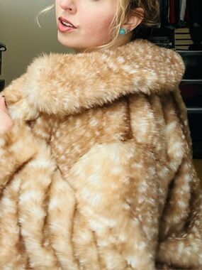 wild fable faux fur coat in fawn